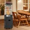 Black Outdoor Propane Gas Heater with Glass Tube and 4 Universal Casters